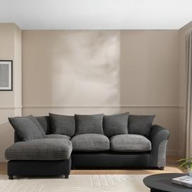 Argos Home Harry Left Hand Corner Chaise Sofa - Charcoal