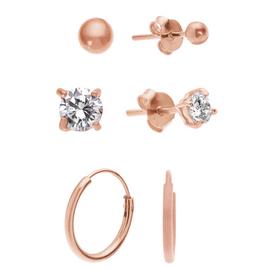 Revere Rose Gold Plated Sterling Silver Hoop Earrings