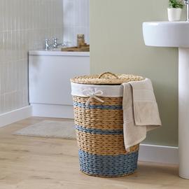 Argos Home 60 Litre Stripe Laundry Hamper - Natural