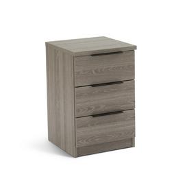 Argos Home Hallingford 3 Drawer Bedside Table - Grey Oak