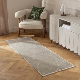 Habitat Luxe Chenille Neutral Flatweave Runner - 66x200cm