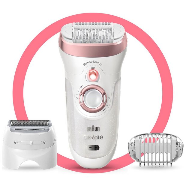 Braun Silk-épil 9 9-720 Epilator for Women for Long-Lasting Hair Removal,  White/Bronze 