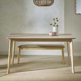 Habitat Skandi Oak Dining Table & 2 Oak Benches