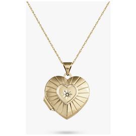 Revere 9ct Yellow Gold Heart 2 Photo Locket Pendant Necklace