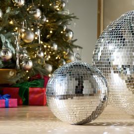 Habitat Silver Mirror Disco Ball Christmas Hanging Ornament