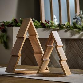 Habitat Nesting Mango Wood Tree Ornaments - Set of 2