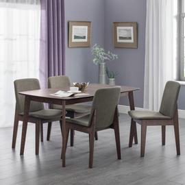 Julian Bowen Kensington Walnut Dining Table &4 Walnut Chairs