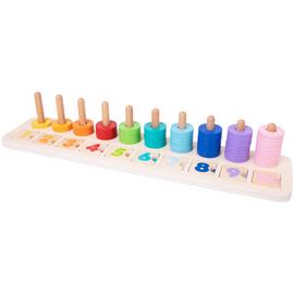 Chad Valley Wooden Number & Blocks Counter Set