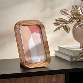 Habitat Natural Ribbed Wooden Picture Frame - 5x7"