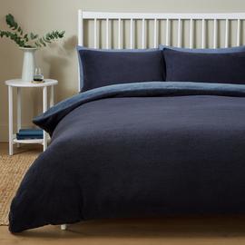 Argos Home Double Sided Fleece Blue Bedding Set