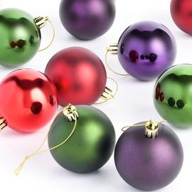 Habitat Pack of 9 Shatterproof Multicolour Baubles