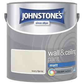Johnstone's Wall & Ceiling Matt Paint 2.5L - Ivory Spray