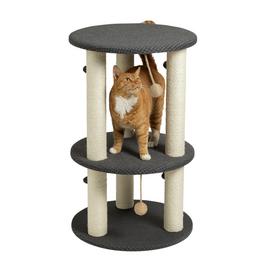 3 Level Cat Platform Scratch Post with Pompoms