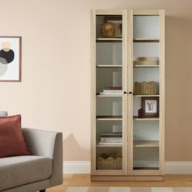 Argos Home Carla 2 Door Display Cabinet - Oak
