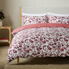 Argos Home Burgundy Foliage Print Bedding Set - Double