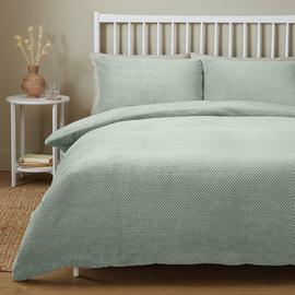 Argos Home Bubble Fleece Green Bedding Set - King size