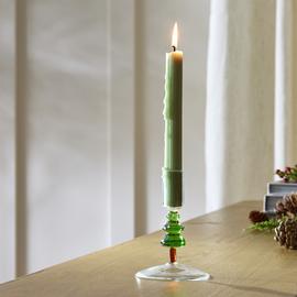 Habitat Christmas Tree Glass Shaped Candle Holder - Green