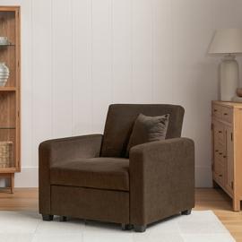 Habitat Reagan Single Fabric Chairbed - Chocolate