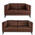 Argos Home Charlie Faux Leather 2 Seater & 3 Seater SofaTan