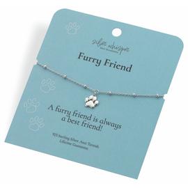 Hot Diamonds Sterling Silver Furry Friend Paw Charm Bracelet
