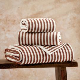 Yard Hebden Stripe Bath Towel - Brown