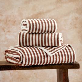 Yard Hebden Stripe Bath Sheet - Brown