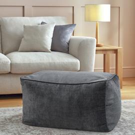 Argos Home Harper Fabric Pouffe - Grey