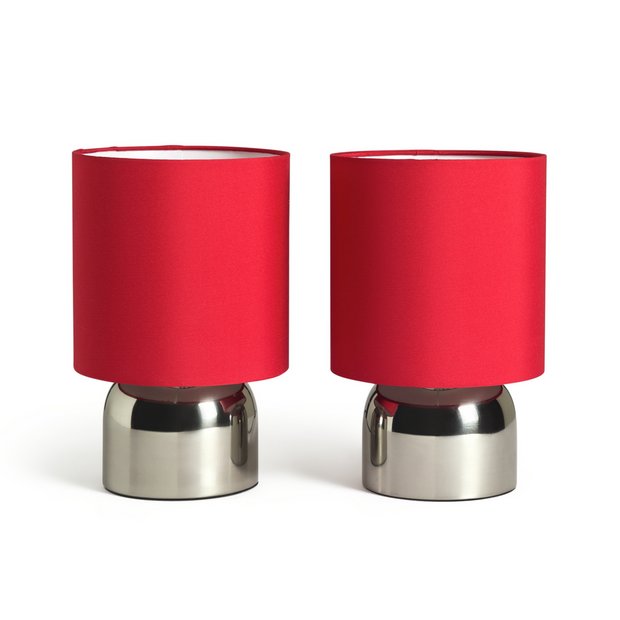 Buy Argos Home Pair Of Touch Table Lamps Chrome And Red Table Lamps Argos