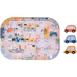 Chad Valley City Road Jigsaw Puzzle with 3 Cars