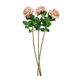 Argos Home Artificial Pink Touch Rose Stem 3 Pack - 66cm