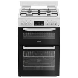 Hotpoint HTG6GDCW 60cm Twin Cavity Gas Cooker - White