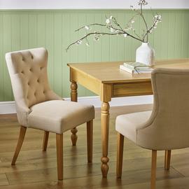 Argos Home Novara Pair of Fabric Dining Chair - Cream
