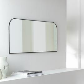 Habitat Black Round Edge Rectangular Wall Mirror - 40x100cm