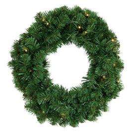 Habitat Pre Lit Green Christmas Wreath