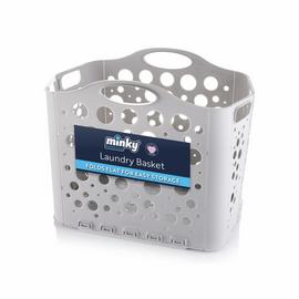 Minky Fold Flat Laundry Basket - Grey