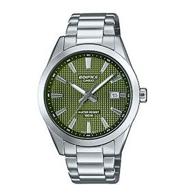Casio Analogue Green Dial Stainless Steel Bracelet Watch