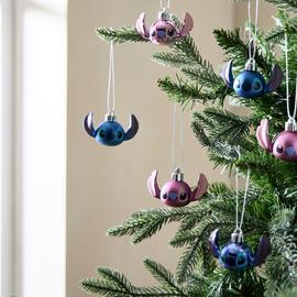 Disney Pack of 6 Stitch And Angel Christmas Baubles