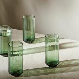 Habitat Green Wide Ribbed Set of 4 Hi Ball Glasses