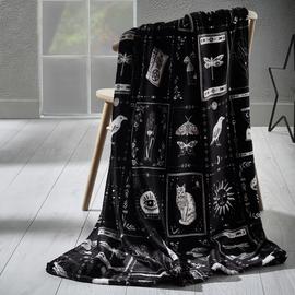 Catherine Lansfield Enchanted Fleece Throw - Black-170x130cm