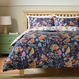 Argos Home Autumnal Foliage Blue Bedding Set