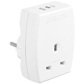 Masterplug UK to Europe Travel Adapter with USB-A and USB-C