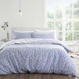 Bianca Cotton Shadow Leaves Blue Bedding Set