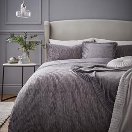 Catherine Lansfield Stripe Grey Bedding Set