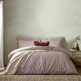 Yard Hebden Cotton Stripe Beetroot Bedding Set