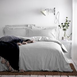 Yard Hebden Cotton Stripe Grey Bedding Set