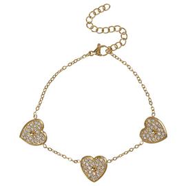 Liars & Lovers Gold Tone Crystal Heart Bracelet