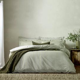 Yard Hebden Cotton Stripe Olive Bedding Set