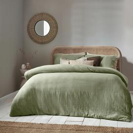 Yard Lark Cotton Muslin Eucalyptus Bedding Set - King Size