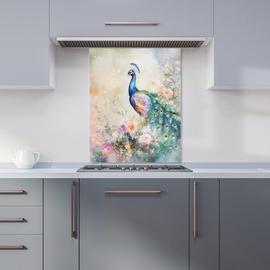 WRT Peacock Multicolour Kitchen Splashback - W600xH750mm