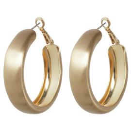 Liars & Lovers Gold Tone Brushed Circle Hoop Earrings